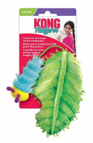 Kong Flingaroorups Met Blad Met Catnip 25,5X8,5X3 CM - Best4pets.nl