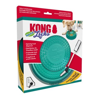 Kong Licks Spinz Teal Groenblauw - Best4pets.nl