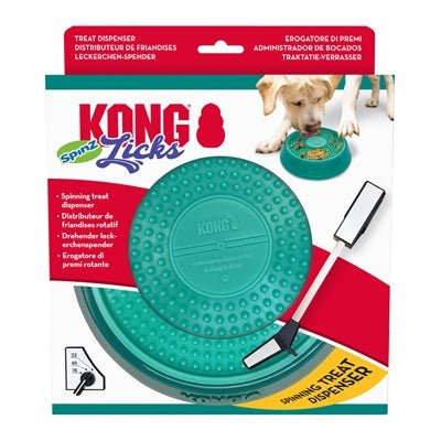 Kong Licks Spinz Teal Groenblauw - Best4pets.nl