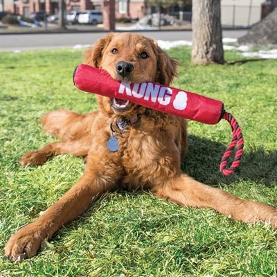 Kong Signature Stick Met Touw Rood / Zwart 30X5X5 CM - Best4pets.nl