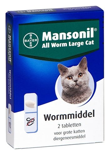 Mansonil Grote Kat All Worm Tabletten 2 ST - Best4pets.nl