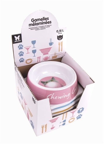 Martin Voerbak Kat Melamine Assorti 13 CM 150 ML - Best4pets.nl