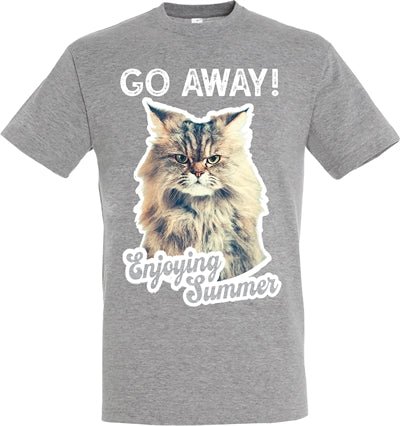 Merkloos T-Shirt Go Away Kat Grijs - Best4pets.nl