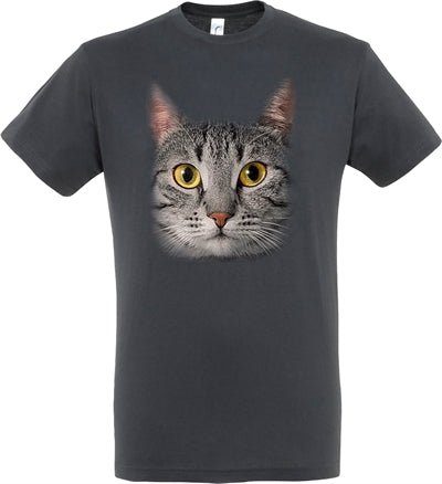 Merkloos T-Shirt Grijze Kat Grijs - Best4pets.nl