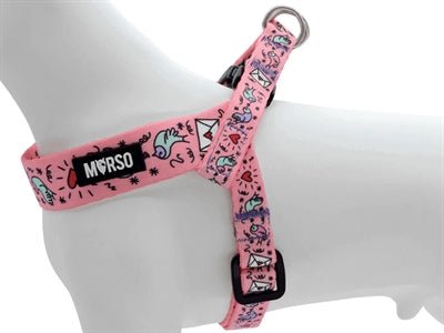 Morso Mini Hondentuig Verstelbaar Gerecycled Sweet Tweet Roze - Best4pets.nl