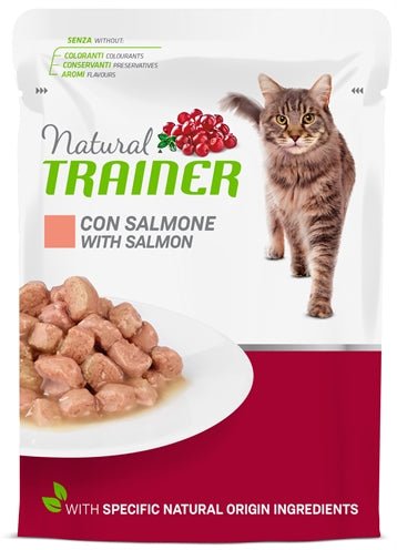 Natural Trainer Cat Adult Salmon Pouch 12X85 GR - Best4pets.nl