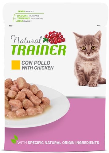 Natural Trainer Cat Kitten / Junior Chicken Pouch 12X85 GR - Best4pets.nl