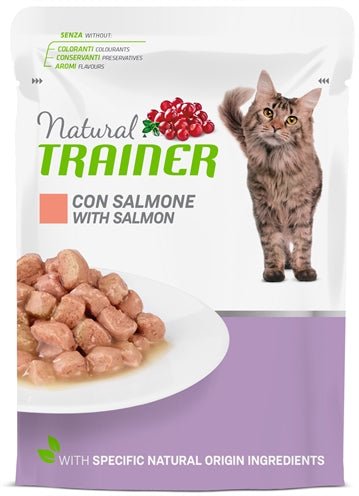 Natural Trainer Cat Mature Salmon Pouch 12X85 GR - Best4pets.nl