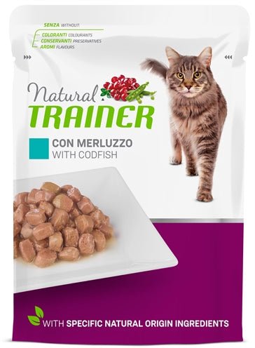 Natural Trainer Cat Sterilised Codfish Pouch 12X85 GR - Best4pets.nl