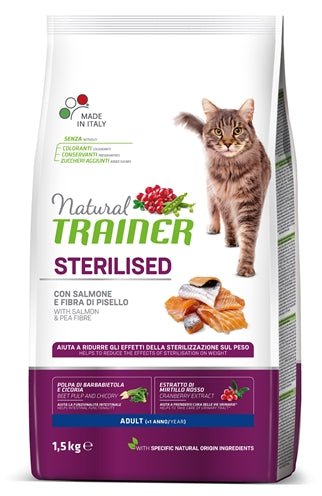 Natural Trainer Cat Sterilised Salmon - Best4pets.nl