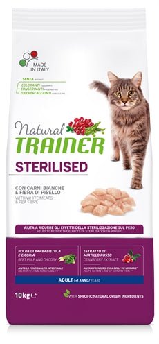 Natural Trainer Cat Sterilised White Meat - Best4pets.nl