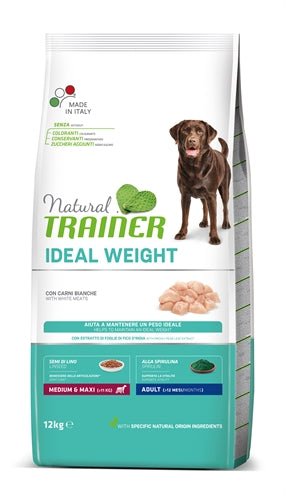 Natural Trainer Ideal Weight Adult Medium / Maxi White Meat 12 KG - Best4pets.nl