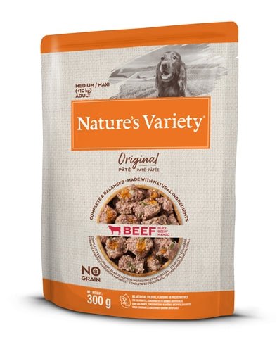 Natures Variety Original Adult Medium / Maxi Pouch Beef No Grain 300 GR - Best4pets.nl