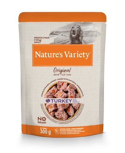 Natures Variety Original Adult Medium / Maxi Pouch Turkey No Grain 300 GR - Best4pets.nl