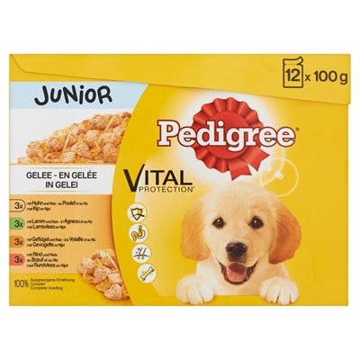 Pedigree Multipack Maaltijdzakjes Junior In Gelei 100 GR - Best4pets.nl