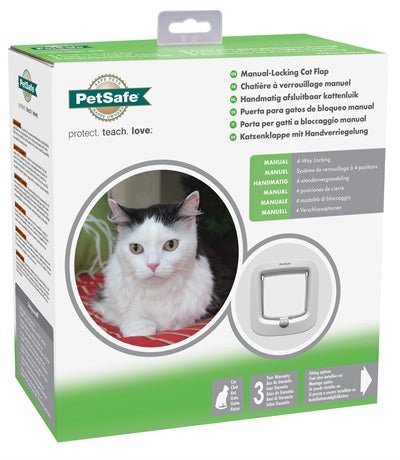 Petsafe Kattenluik Tot 7 Kg Handmatig Wit - Best4pets.nl