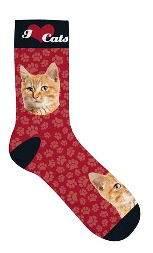 Plenty Gifts Sokken Oranje Katten Rood 39 - 44 - Best4pets.nl