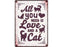 Plenty Gifts Waakbord Blik All You Need Is Love And A Cat 21X15 CM - Best4pets.nl