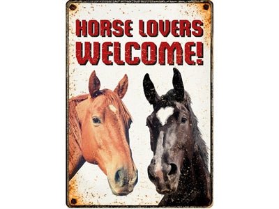 Plenty Gifts Waakbord Blik Horse Lovers Welcome 21X15 CM - Best4pets.nl