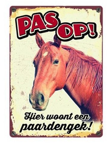 Plenty Gifts Waakbord Blik Paard 15X21 CM - Best4pets.nl