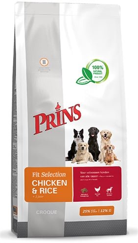 Prins Fit Selection Kip/Rijst 15 KG - Best4pets.nl