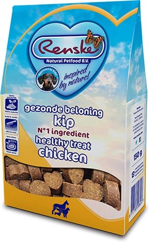 Renske Gezonde Beloning Hartjes Kip 150 GR - Best4pets.nl