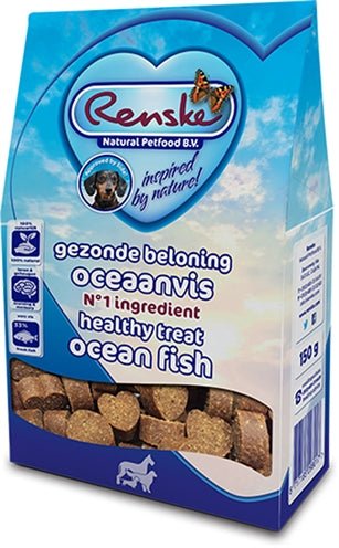 Renske Gezonde Beloning Hartjes Vis 150 GR - Best4pets.nl