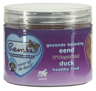 Renske Hond Gezonde Beloning Mini Hartjes Eend 100 GR - Best4pets.nl