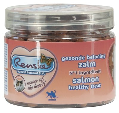 Renske Kat Gezonde Beloning Mini Hartjes Zalm 100 GR - Best4pets.nl