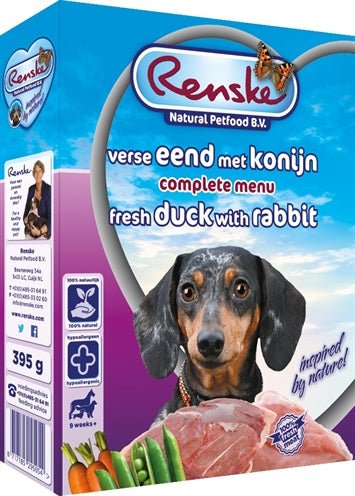 Renske Vers Vlees Eend / Konijn 395 GR (10 stuks) - Best4pets.nl