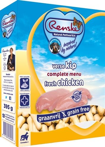 Renske Vers Vlees Kip Graanvrij 395 GR (10 stuks) - Best4pets.nl