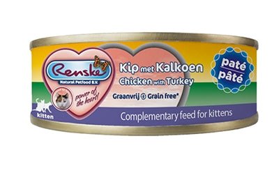 Renske Vers Vlees Maaltijd Kitten Pate Kip / Kalkoen - Best4pets.nl