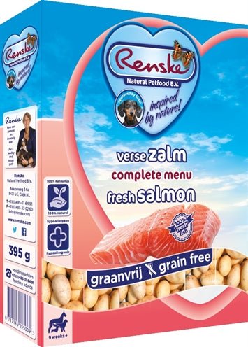 Renske Vers Vlees Zalm Graanvrij 395 GR (10 stuks) - Best4pets.nl