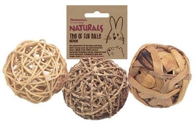 Rosewood Trio Of Fun Balls MEDIUM 8 CM - Best4pets.nl