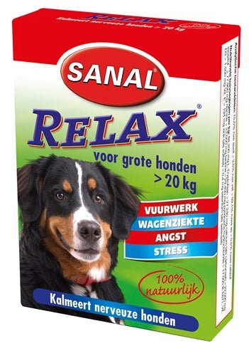 Sanal Dog Relax Kalmeringstablet Large VANAF 20 KG 15 TABLETTEN - Best4pets.nl