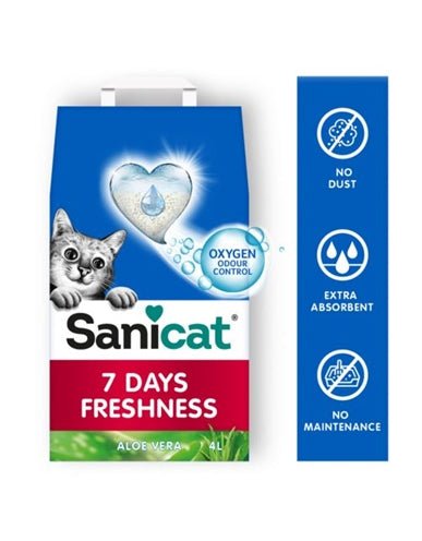 Sanicat 7 Days Aloe Vera Kattenbakvulling 4 LTR - Best4pets.nl