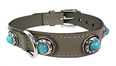 Sazzz Halsband Hond Adventure Stone Classic Leer Taupe - Best4pets.nl