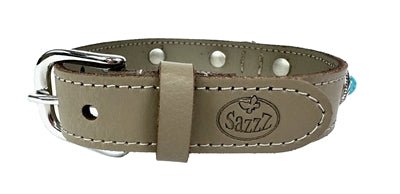 Sazzz Halsband Hond Adventure Stone Classic Leer Taupe - Best4pets.nl