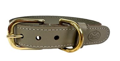 Sazzz Halsband Hond Braveheart Classic Leer Taupe - Best4pets.nl