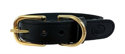 Sazzz Halsband Hond Braveheart Classic Leer Zwart - Best4pets.nl