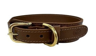 Sazzz Halsband Hond Pioneer Classic Leer Zadel Bruin - Best4pets.nl