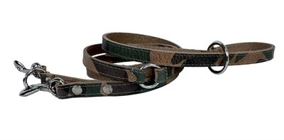 Sazzz Hondenriem Fearless Vintage Verstelbaar Leer Camouflage - Best4pets.nl