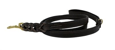 Sazzz Hondenriem Passion Braided Classic Leer Donker Bruin - Best4pets.nl