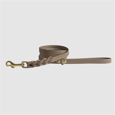 Sazzz Hondenriem Passion Braided Classic Leer Taupe - Best4pets.nl