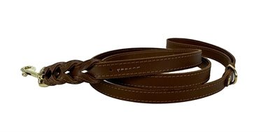 Sazzz Hondenriem Passion Braided Classic Leer Zadel Bruin - Best4pets.nl