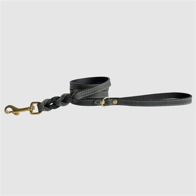 Sazzz Hondenriem Passion Braided Classic Leer Zwart - Best4pets.nl