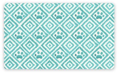 Tarhong Placemat Paw Ikat Turquoise Blauw 48,5X29 CM - Best4pets.nl