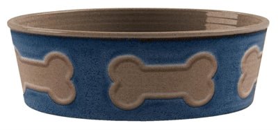 Tarhong Voerbak Print Bot Melamine Indigo Blauw 18X18X6,5 CM 1890 ML - Best4pets.nl