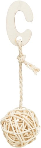 Trixie 3 Rotan Ballen Met Bel Aan Touw Naturel 24 CM - Best4pets.nl