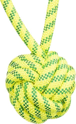 Trixie Aquatoy Touw Met Bal Drijvend Polyester Geel / Groen 7X7X21 CM - Best4pets.nl